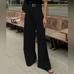 COMMENSE NWT Wide Leg Black Trousers